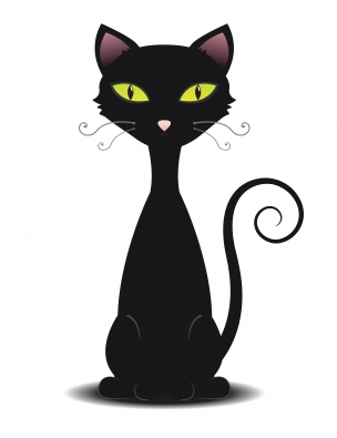 Black Cartoon Kitten