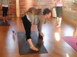 Chloe a rescue cat at a yoga class!
