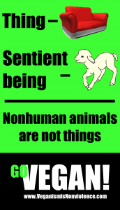 I have used a vegan graphic to illustrate this page. You don't have to be vegan to understand that animals are sentient beings but it helps.