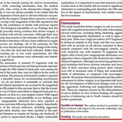 Very Important Cat Declawing Study