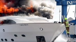 Cat Rescued From Burning Luxury Yacht