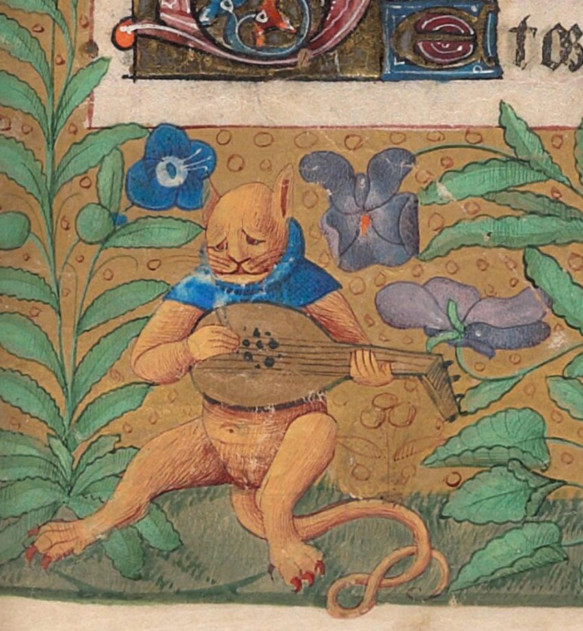 Mediaeval cat paintings: ugly anthropomorphized depictions