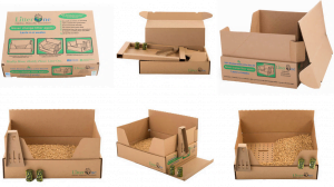 Cardboard litter tray and wood litter