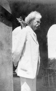 10 photographs of Mark Twain with his cats