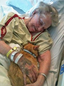 Dying elderly woman says goodbye to her cat Oliver
