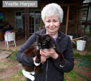 Yvette Harper with one of her cats