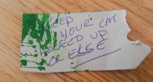Keep your cat locked up or else (2)