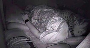 A man said he couldn’t breathe when sleeping so he installed a camera to see why