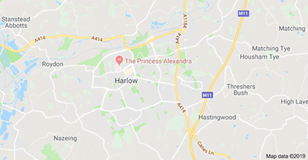 Harlow map