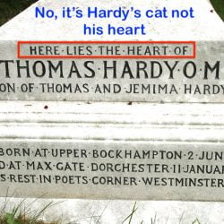 Hardy's heart in a grave