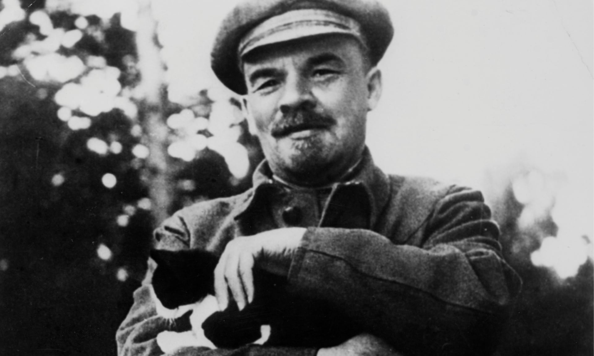 Lenin with black-and-white cat