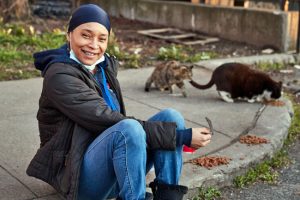 Latonya Walker, an heroic individual who cares for feral cat colonies in NYC during the coronavirus pandemic