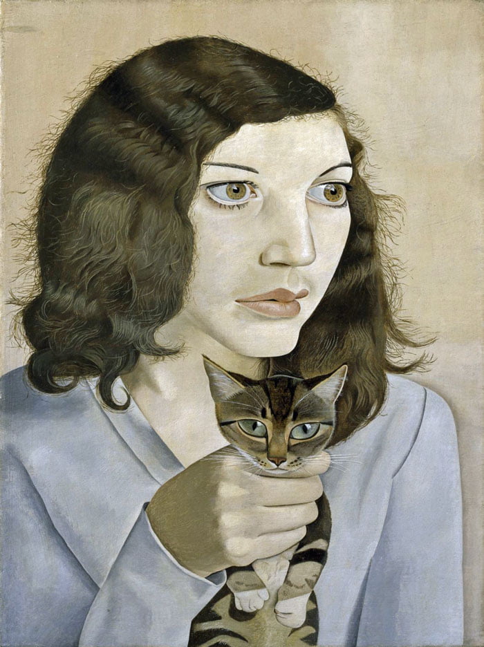 Girl with a kitten by Lucian Freud