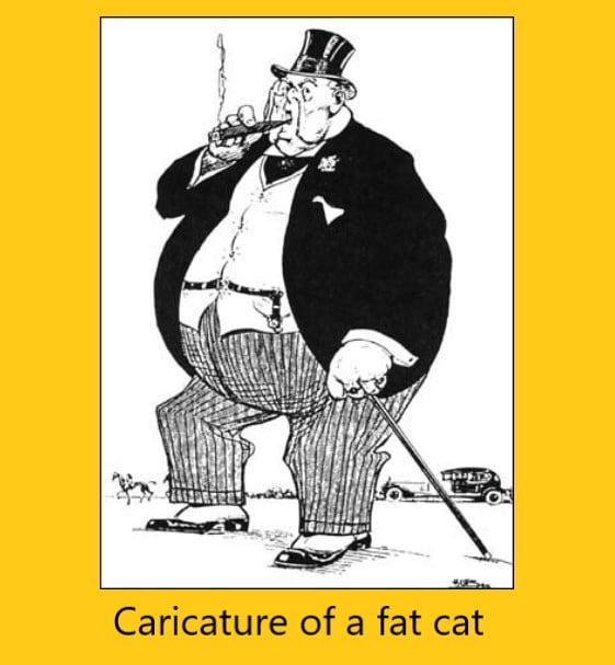 Caricature of a fat cat