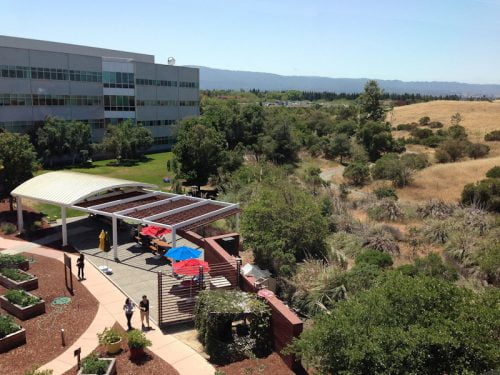 Googleplex headquarters in Mountain View, California looking like a holiday camp!