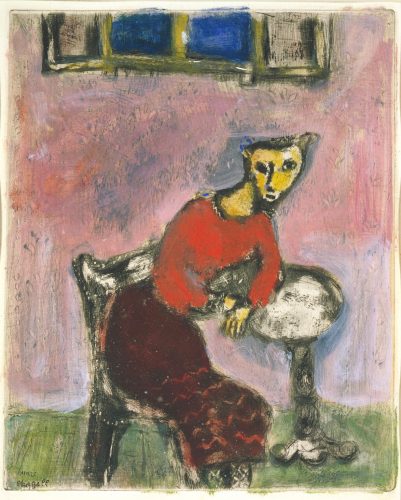 The Cat Transformed into a Woman c.1928-31-1947 by Marc Chagall 1887-1985