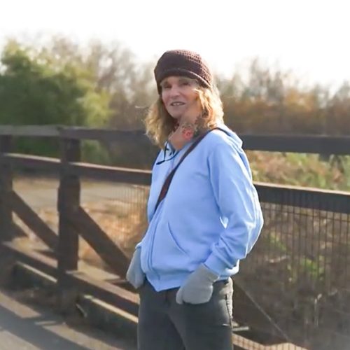 One of the volunteers who manages the feral cats