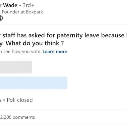 Pawternity leave poll by Roger Wade