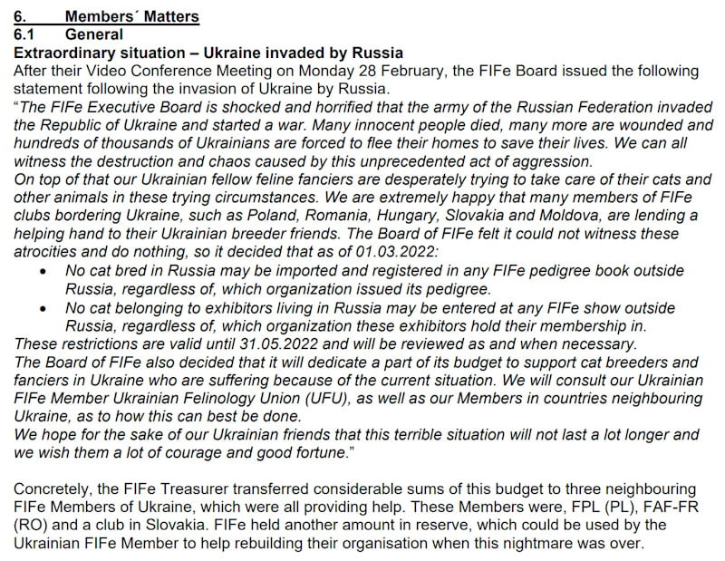 FiFe statement on Ukraine invasion.