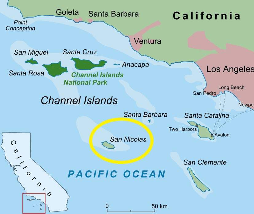 Location of San Nicolas Island