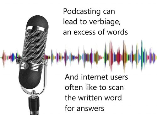 Podcasting is never going to match the written word