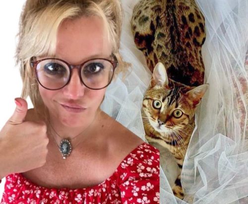 Britney Spears and her Bengal cat 'Wendy'