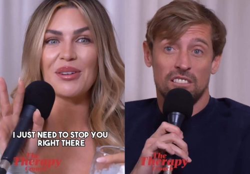 Abbey Clancy and Peter Crouch in The Therapy Crouch podcast