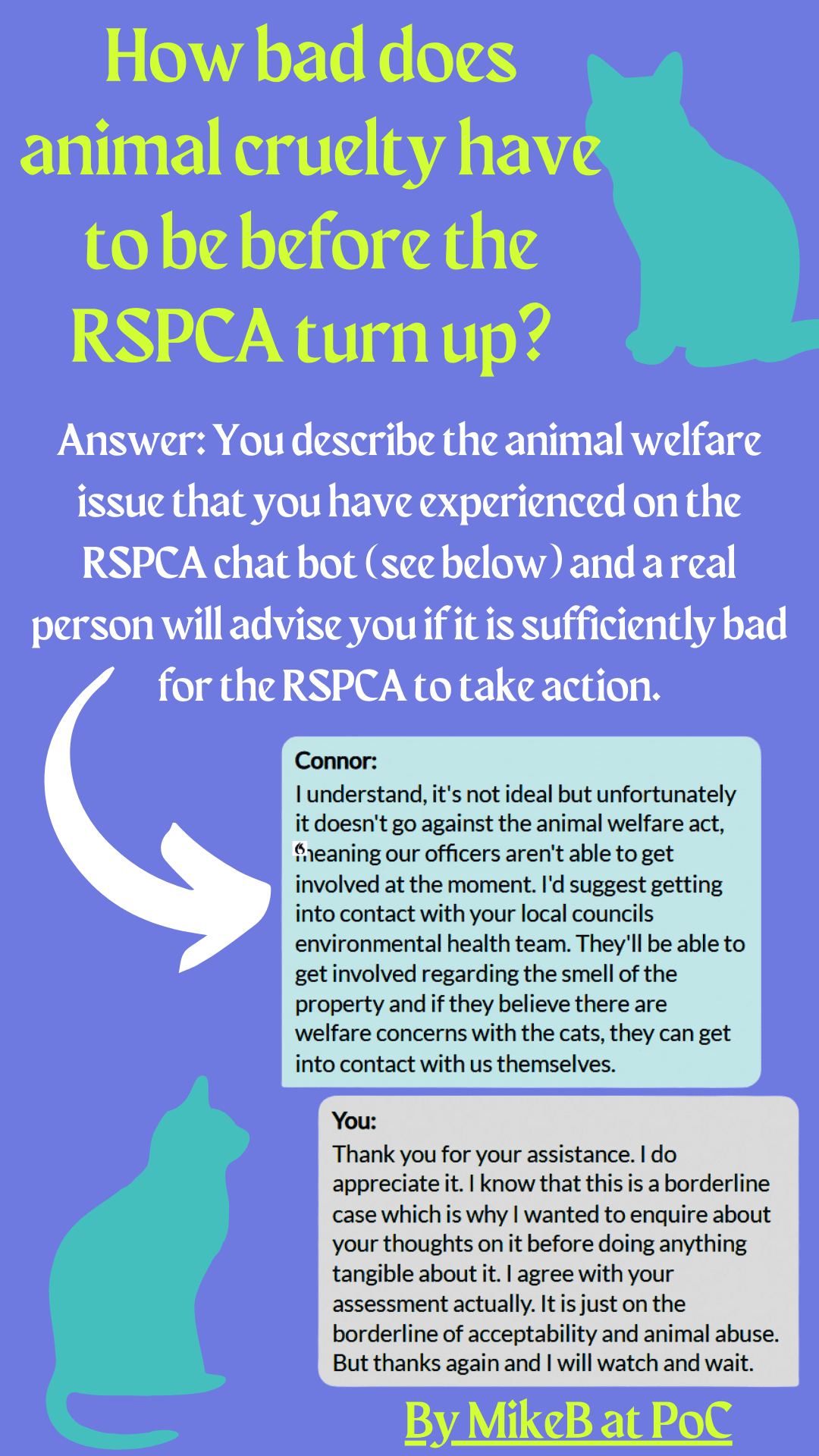 How bad does animal cruelty have to be before the RSPCA turn up? Michael Broad