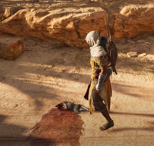 Violence against a domestic cat in Assassin's Creed: Origins