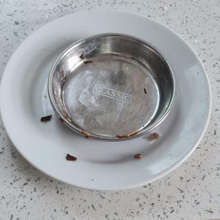 Empty bowl under a no waste wet cat food regime