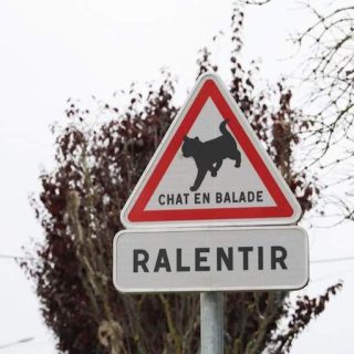 Chat en Balade road sign