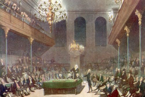 Illustration showing interior of House of Commons