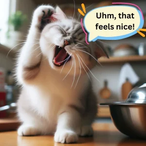 Uhm, that feels nice! Cats vocalising their feelings.
