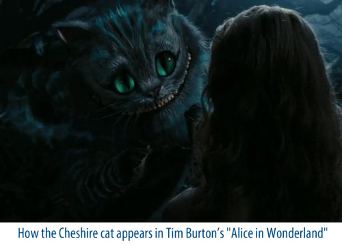 Cheshire cat from Tim Burton's Alice in Wonderland