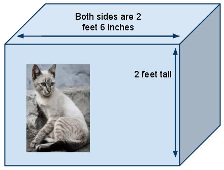 cat in a breeding cage shown in a diagram the cage is very small