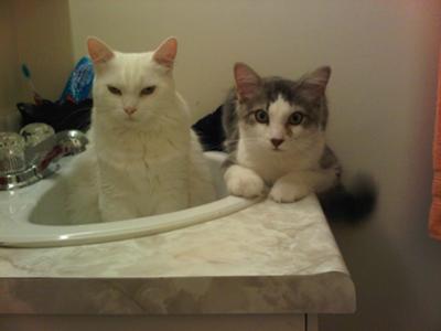 With adopted sister Libby